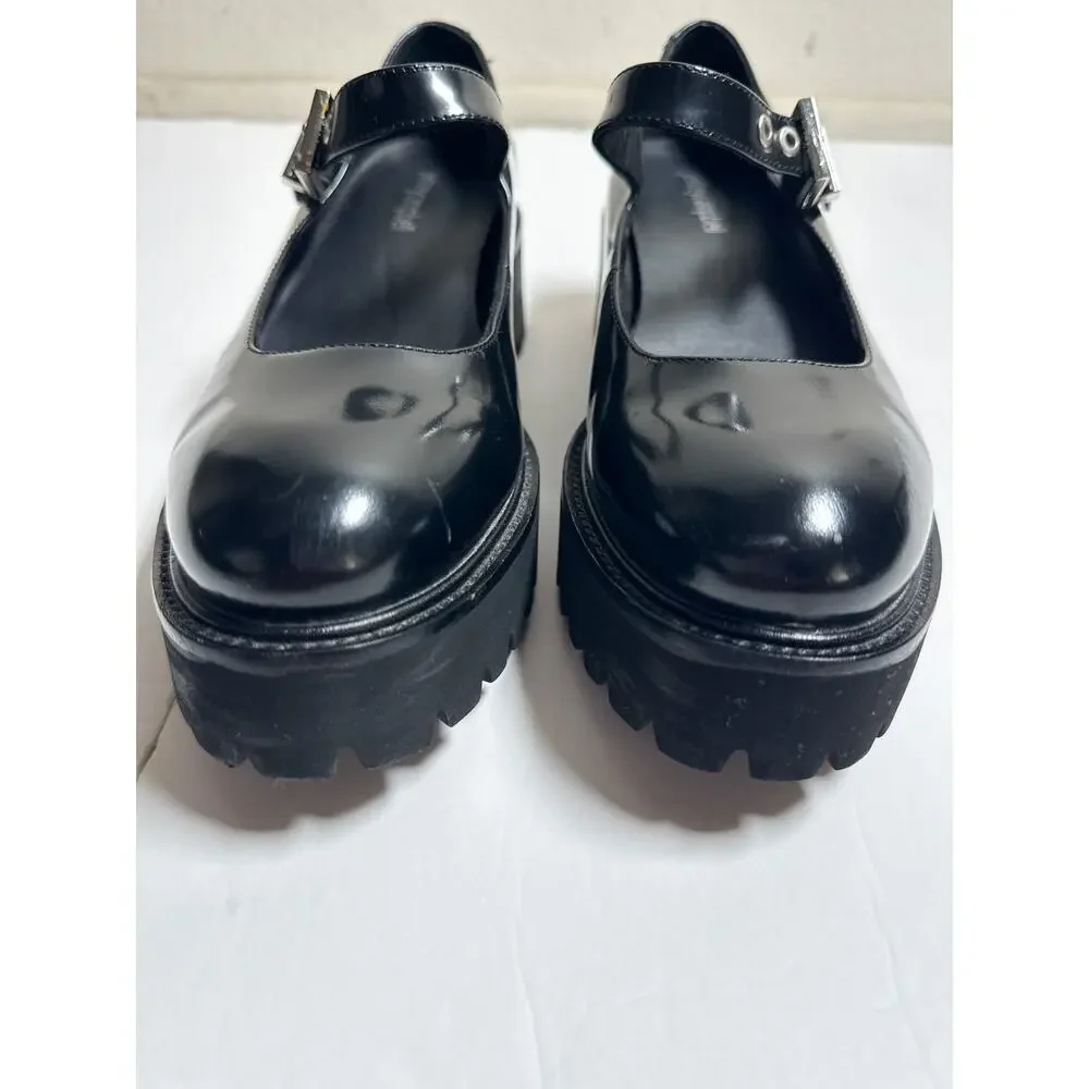 Jeffrey Campbell Black Patent Mary Jane Platform Lug Soles